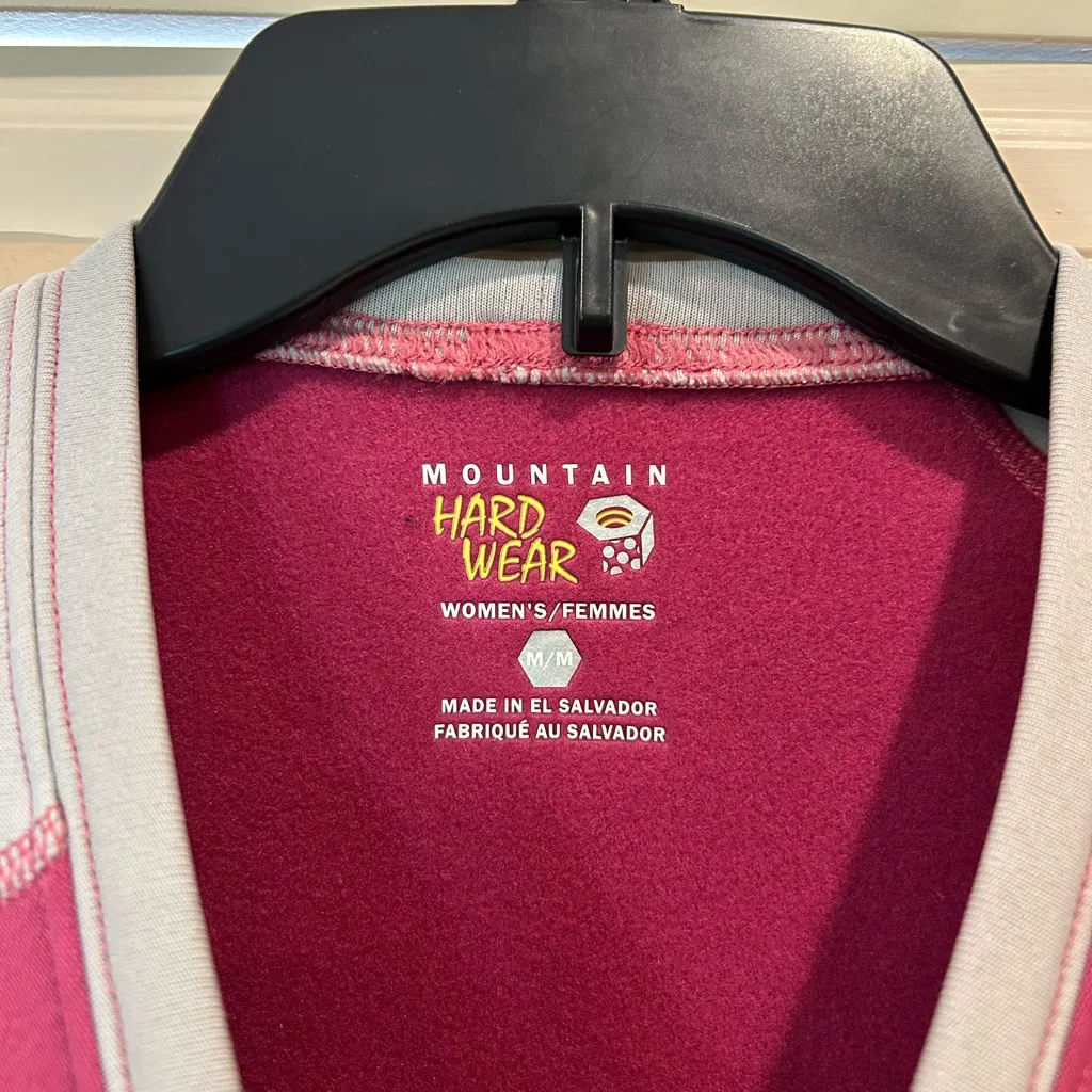 NWT Mountain Hardware Pink and Gray Micro Power Stretch LS Crew Long Sleeve Top - Image 7