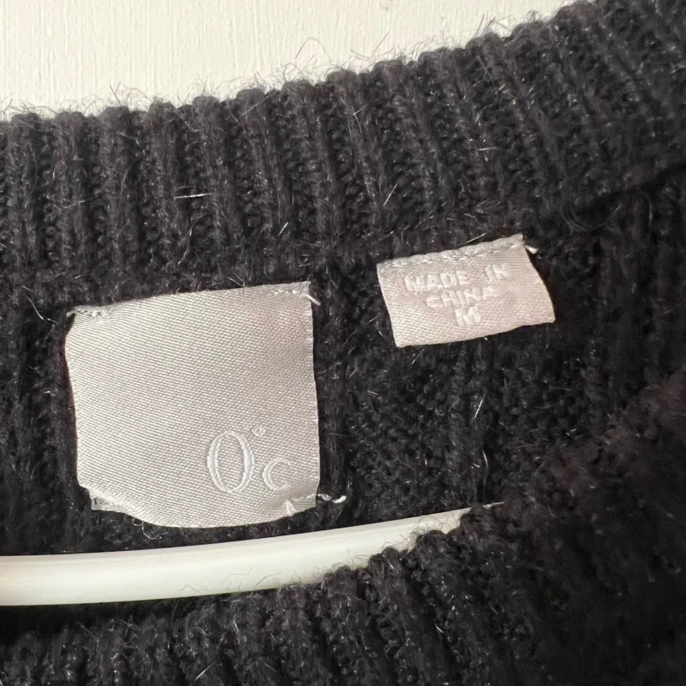 OC Style Sweater with feathers and gems Black Size M - Image 2