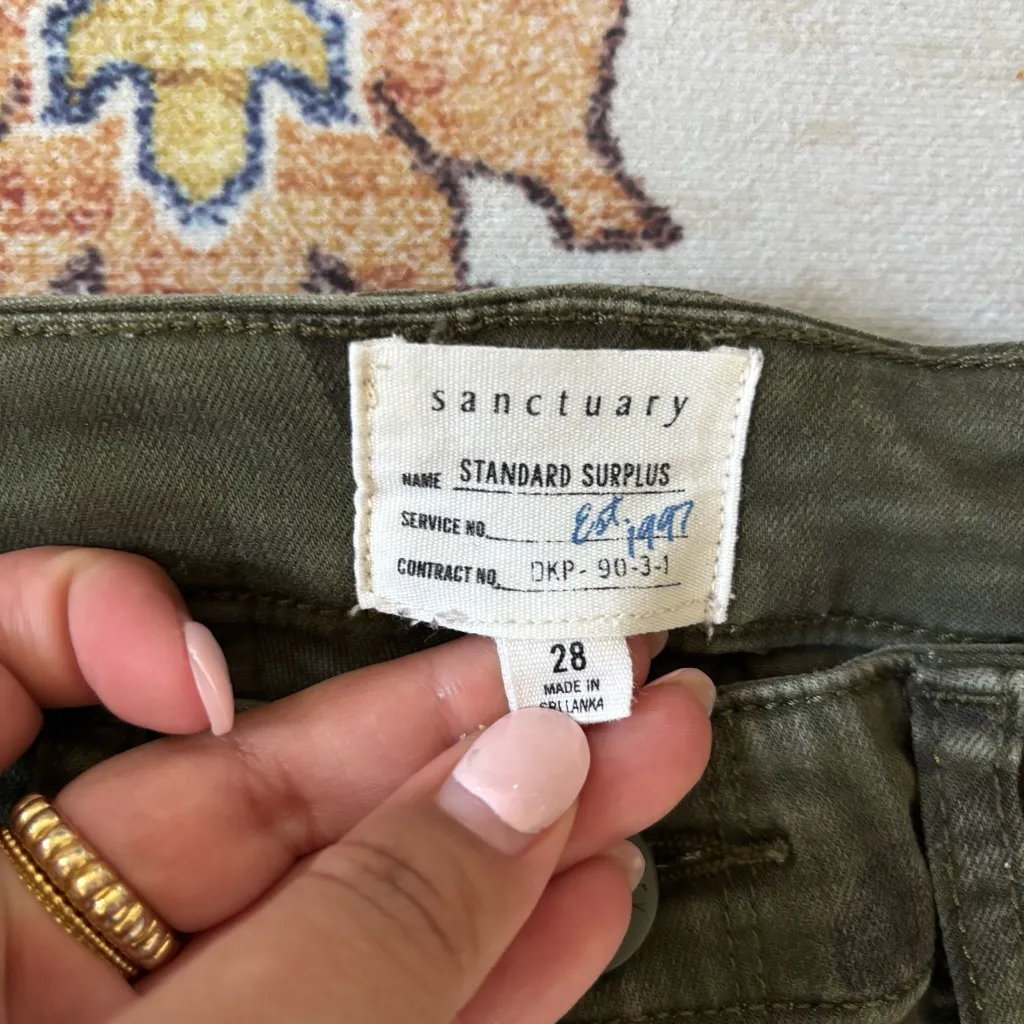 Sanctuary Camouflage Cigarette Leg Mid Rise Tapered Pants W28 Y2K - Image 5