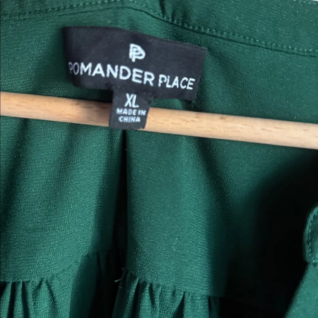 TUCKERNUCK POMANDER PLACE Hunter Green Crepe Kenzo Dress - Image 7