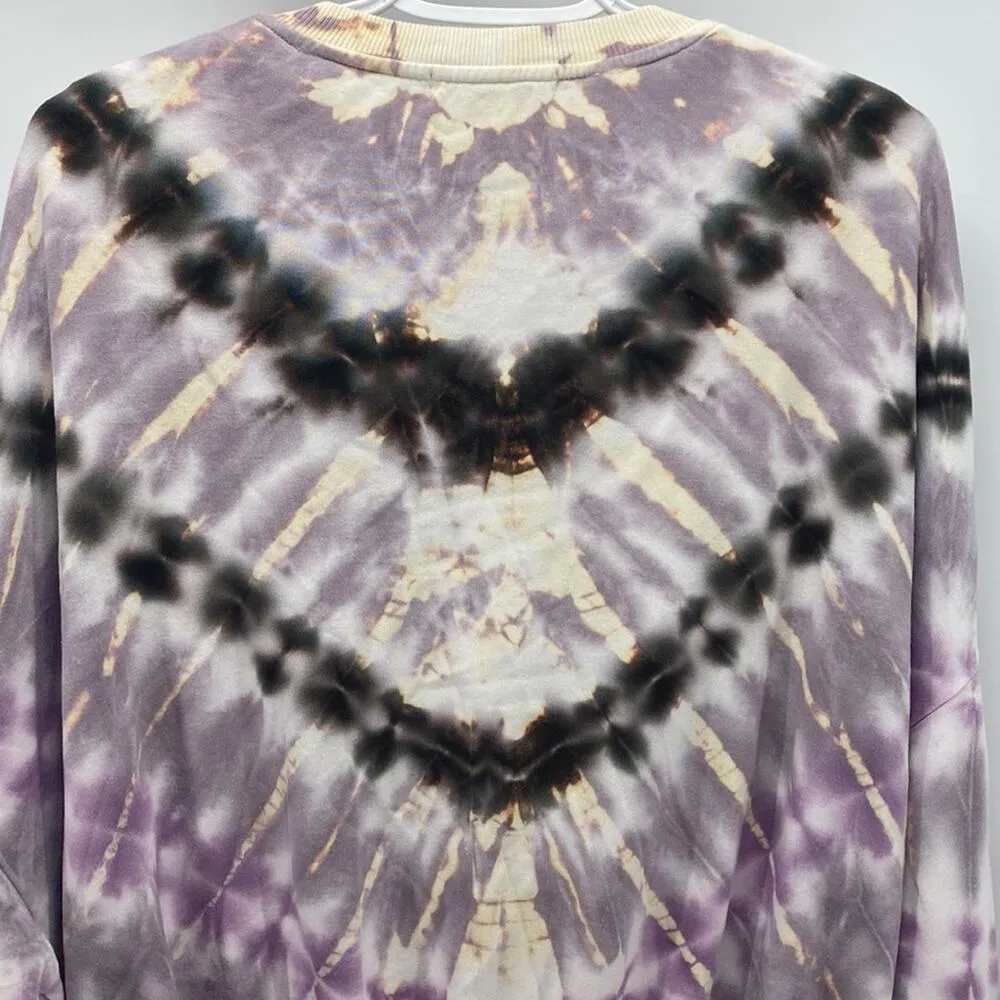 Young Fabulous & Broke Purple Tie Dye Dolman sleeve Soft Oversize Sweatshirt - Image 7