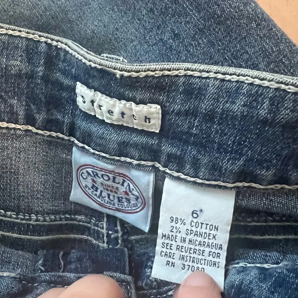 Vintage Carolina Blue Maxi Denim Skirt with Front Slit - Image 2