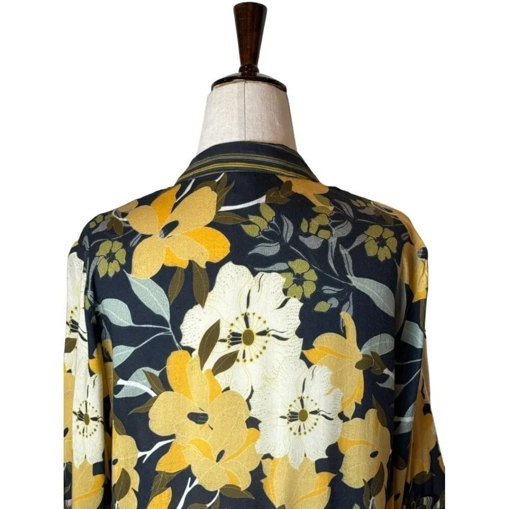 Anthropologie‎ Blank London Yellow Floral Button Front Hadley Tunic Dress XS - Image 6