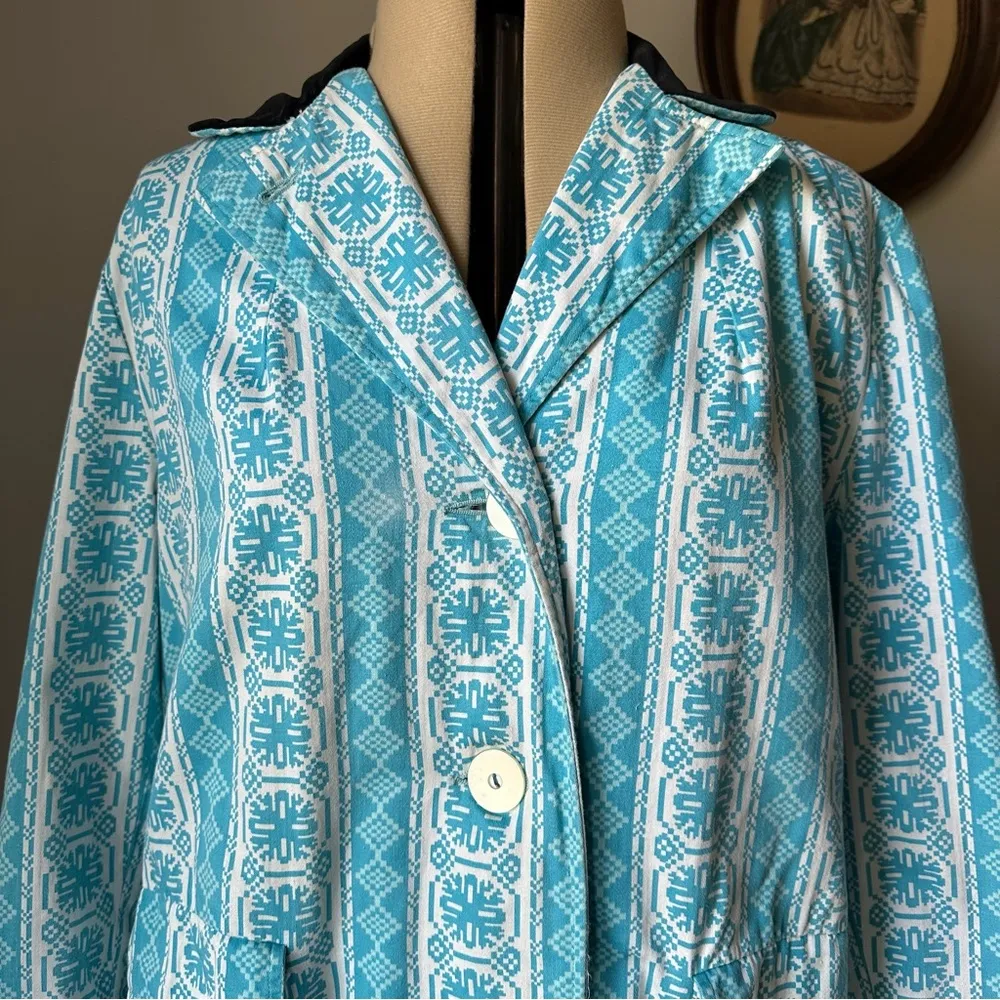 Vintage 1960s mod snowflake cocoon coat Size L - Image 2