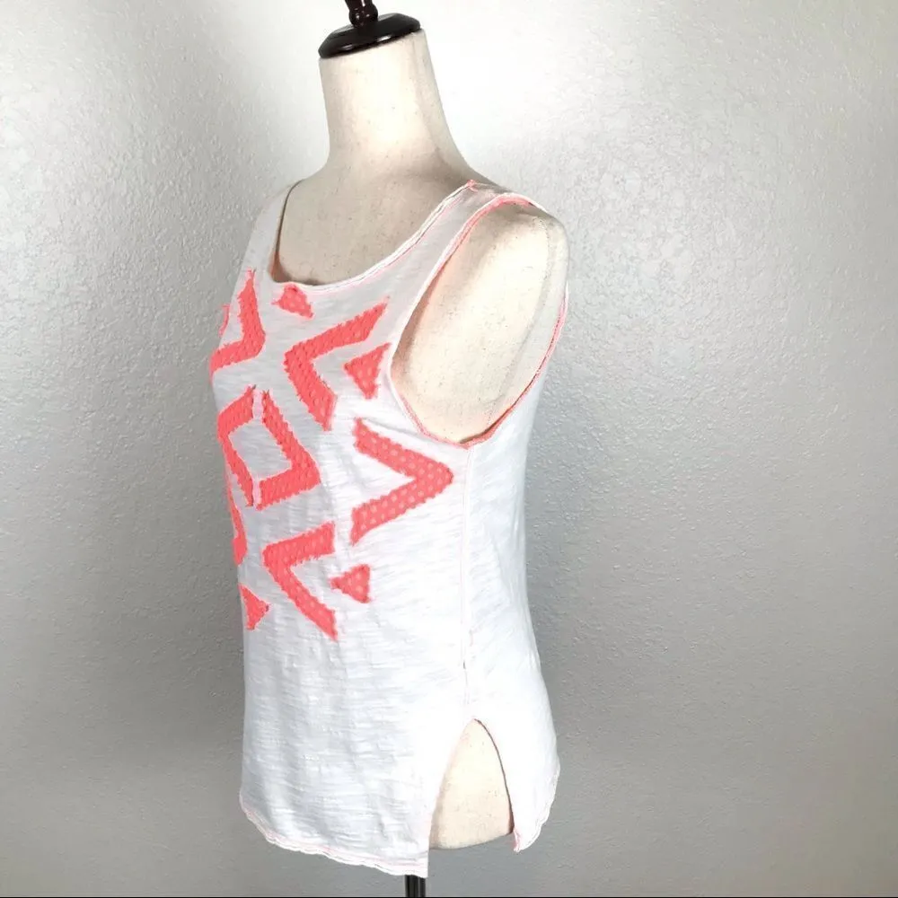 Free People We the Free neon tangerine stitch cotton tank top XS - Image 3