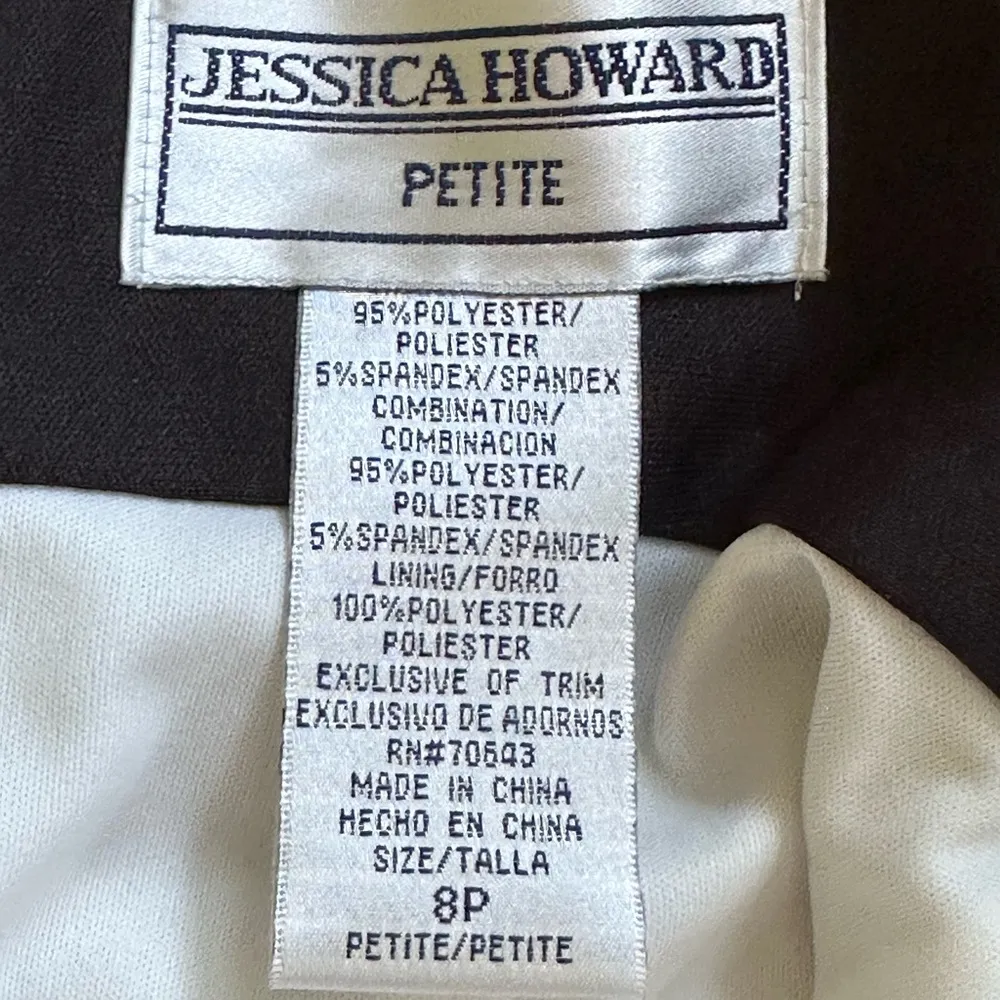 Jessica Howard Midi White & Black W Black Beading  Heart Sling Dress SZ 8P - Image 9