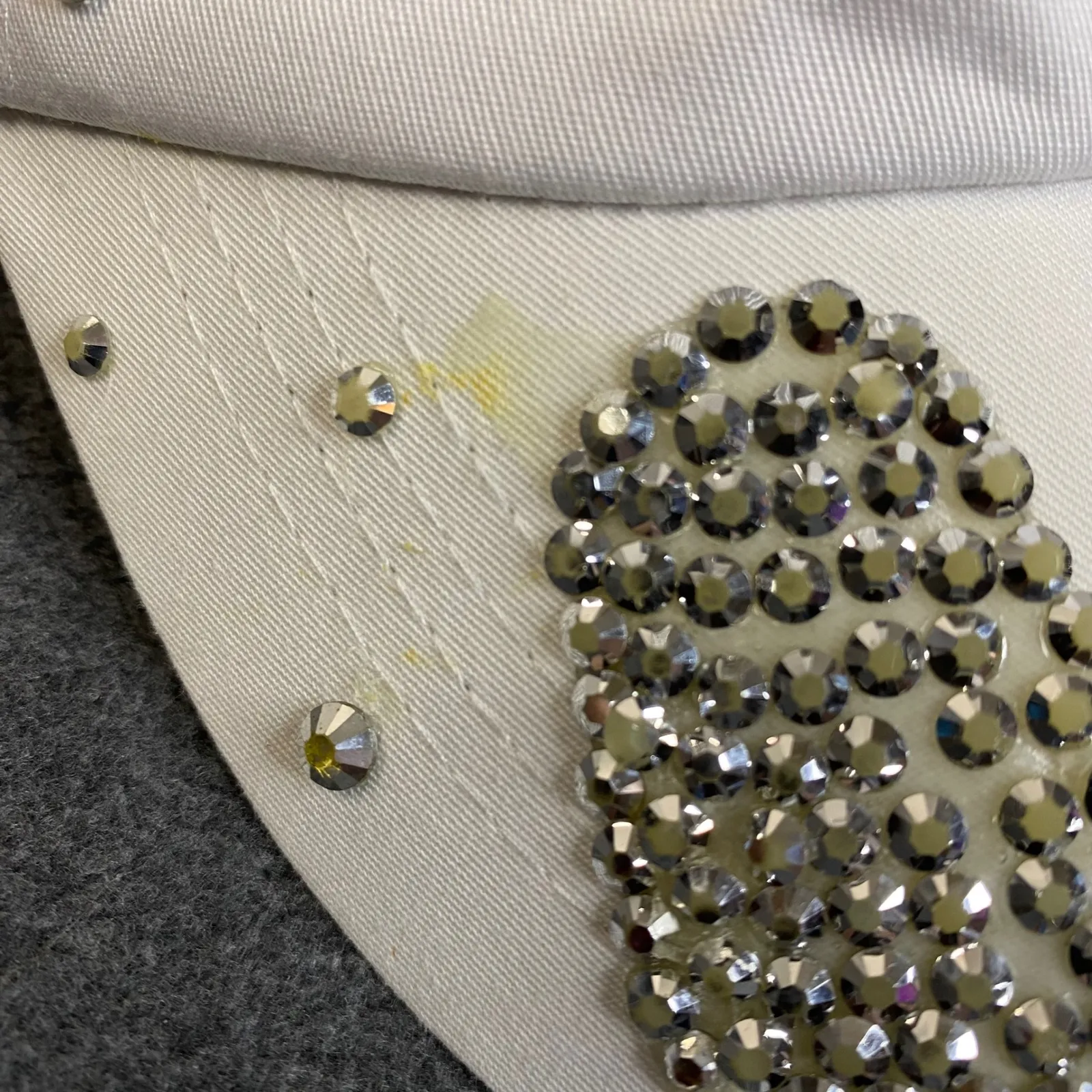 Rhinestone Heart Baseball Cap, Womens Studded Adjustable, Casual *Flaw GUC White - Image 6