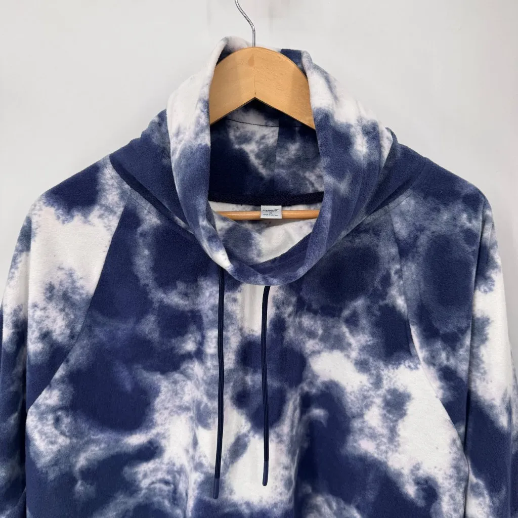 Old Navy Active Sweatshirt Womens  XL Blue White Tie‎ Dye Polyester NEW - Image 2