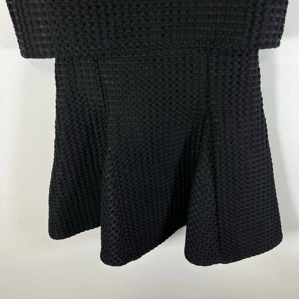 Maje Womens Back Zip Sleeveless Crew Neck Layered Swing‎ Dress Black Sz 1/Small - Image 3