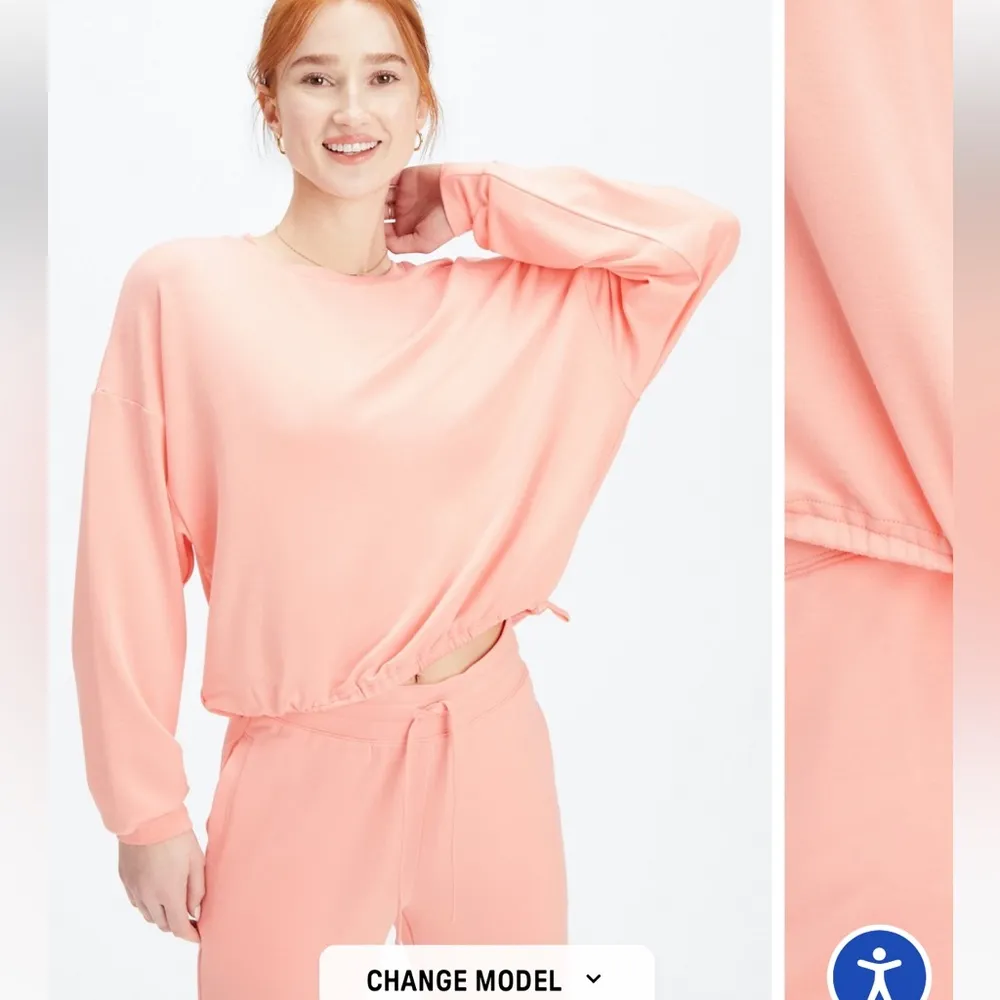 Fabletics Light Pink Monica cinched pull over size medium. - Image 2