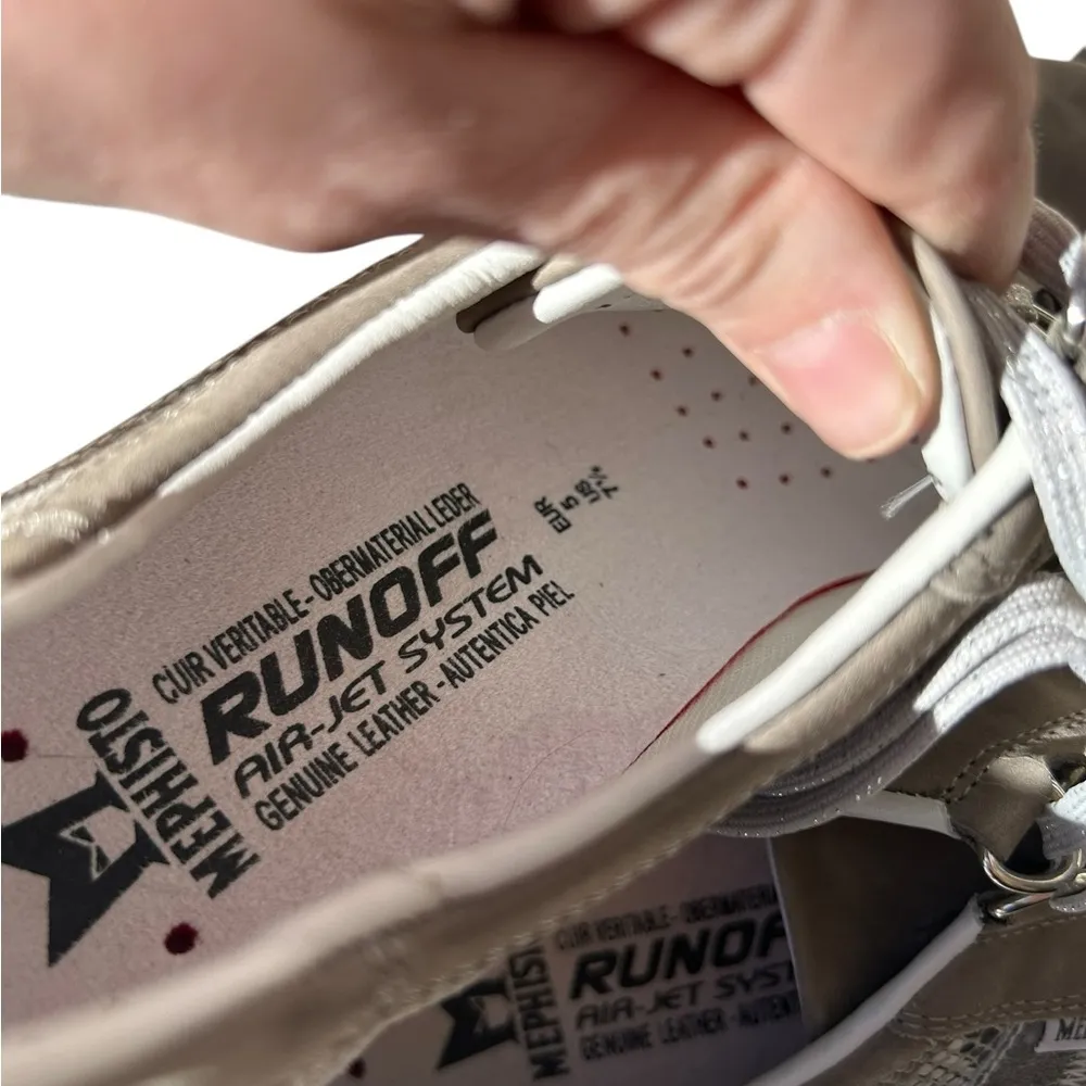 Mephisto Womens Runoff Air Jet Light Gray Bucksoft Sand Boa/Nickle Pearl Sz 7.5 - Image 6