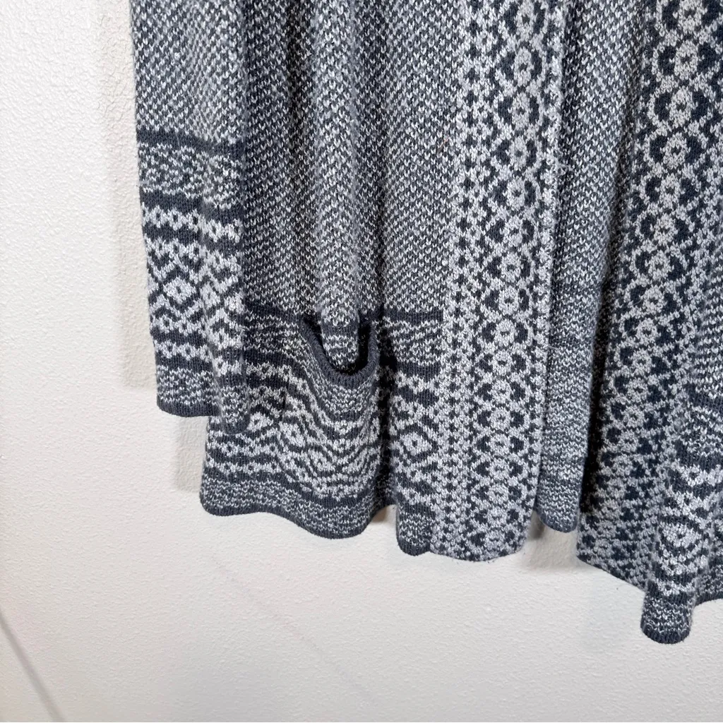 Lucky Brand Grey Open Front Longline Cardigan Sweater Womens L Fall Cozy Chunky - Image 10