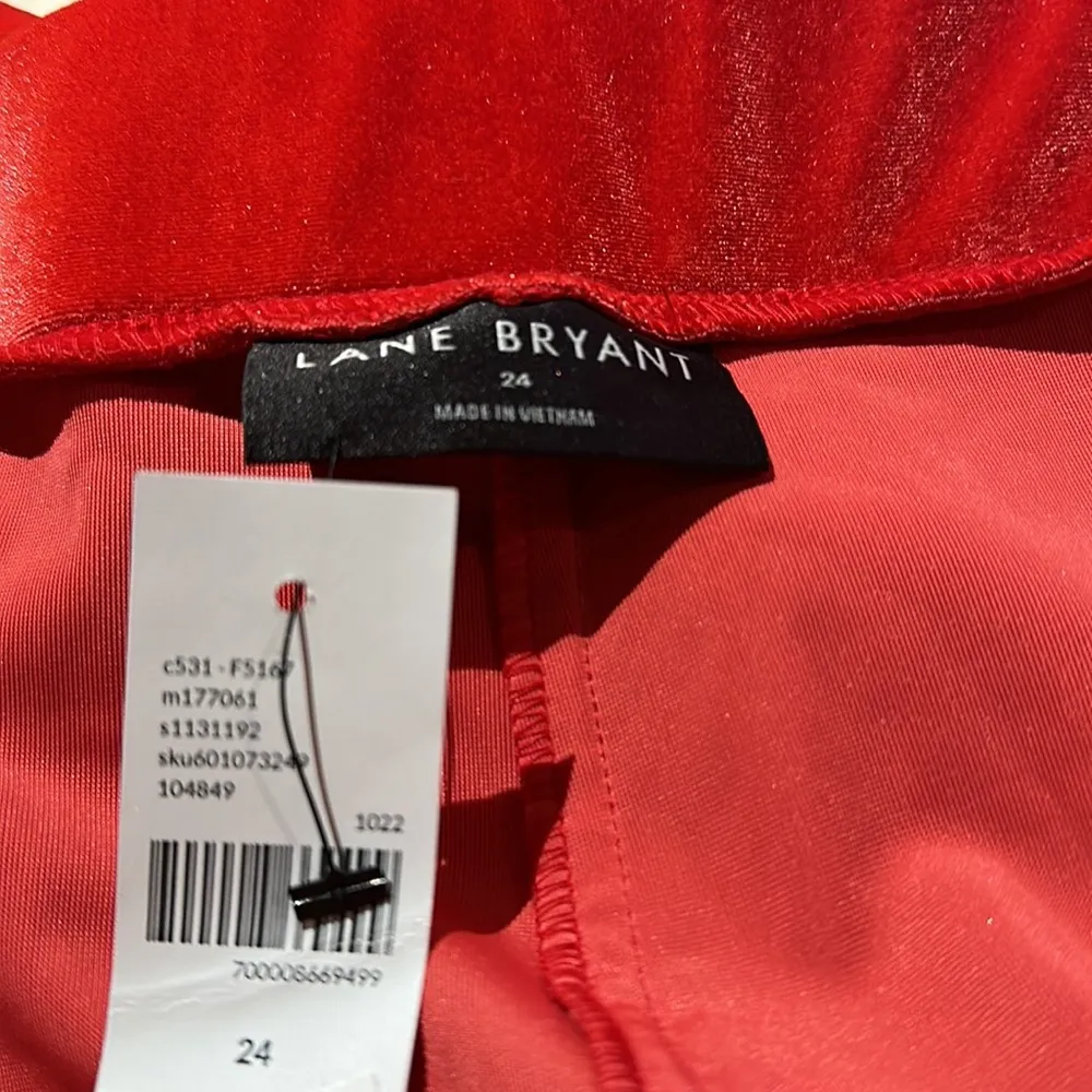 NWT Lane Bryant Velvet Flare Pant In Color - Adrenaline Rush SZ-24 - Image 6