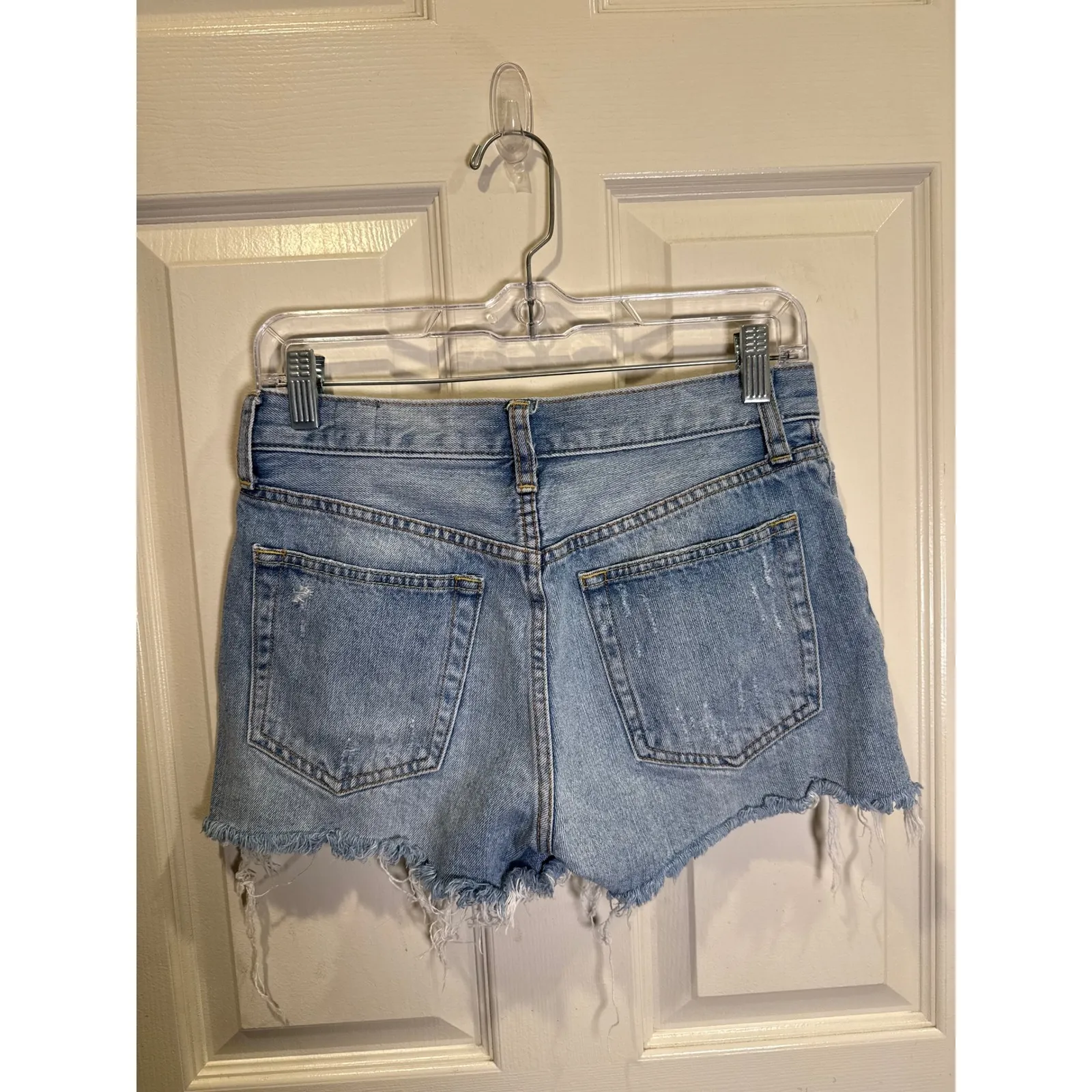 We The Free Denim Cutoff Shorts Distressed Frayed Blue Size 26 - Image 5