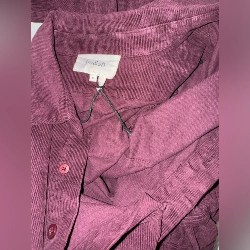 NWOT ba&sh Darius Corduroy long sleeves Bordeaux Jumpsuit sz M - Image 6