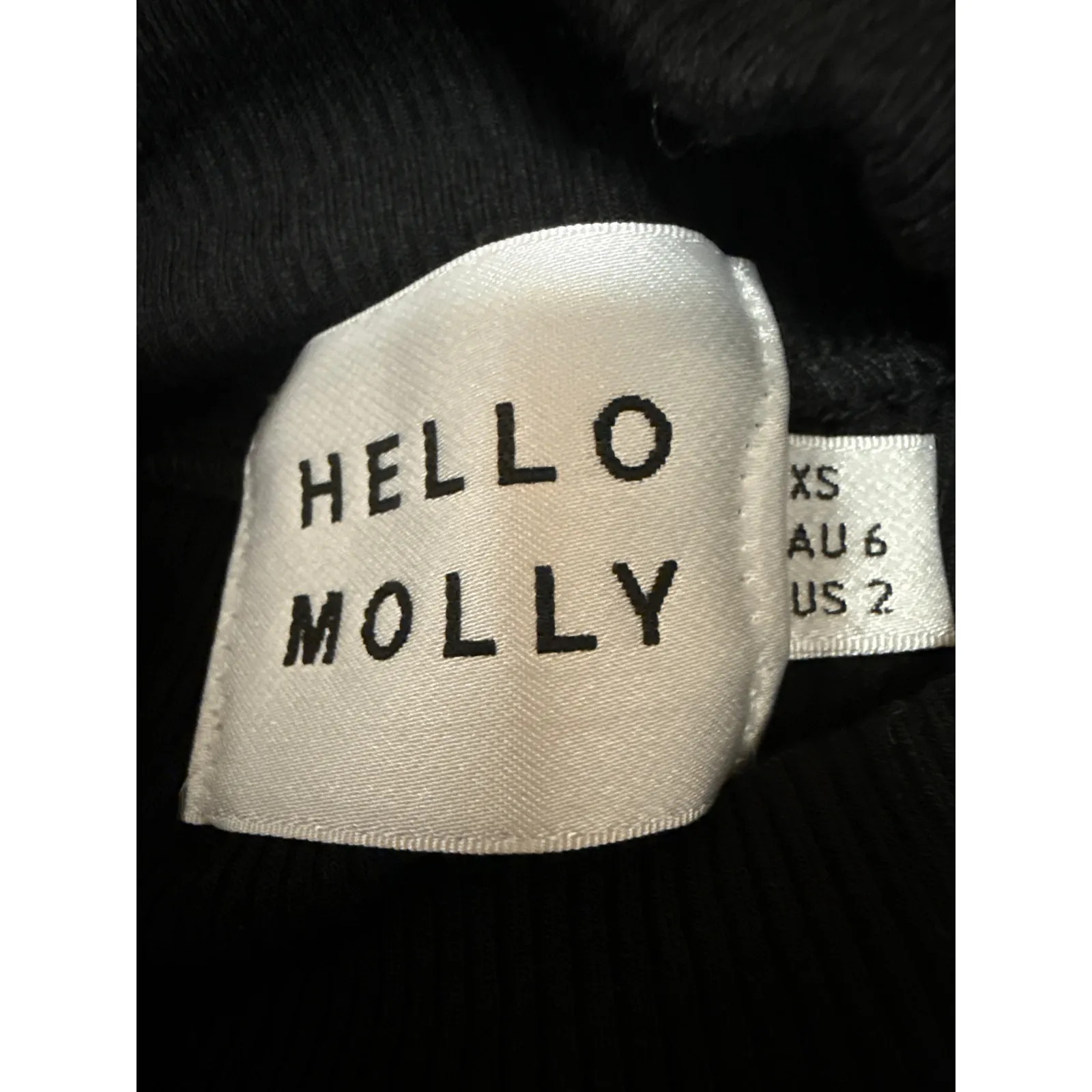 Hello Molly Women's Black Cutout Mock Neck Long Sleeve Crop Shirt Top Size XS - Image 3