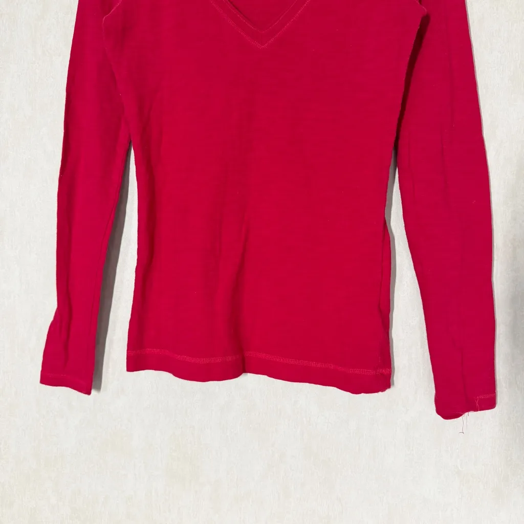 Hollister Women’s Y2K V-Neck Longsleeve Shirt Bella Swan Elena Gilbert in Red S - Image 4