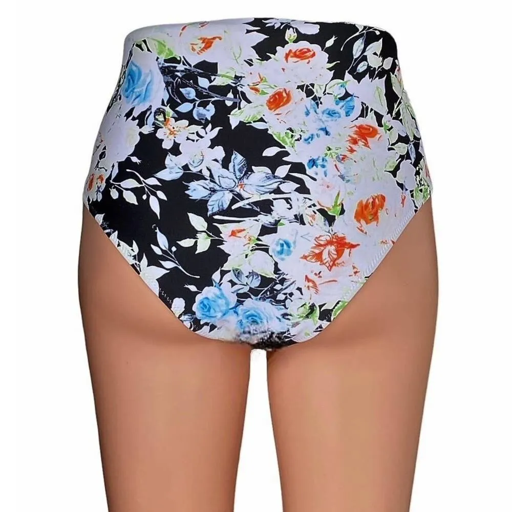 2 Piece Flower Bikini Floral Swimsuit Summer Bathing Suit ~ Womens Size LARGE - Image 5