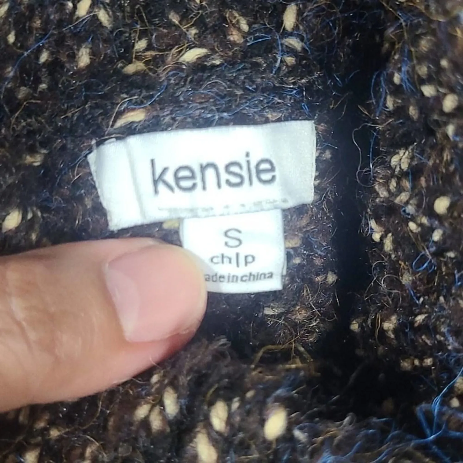 Kensie Wool Blend Twisted Boucle Sweater Size Small in Brown Pullover Style - Image 9