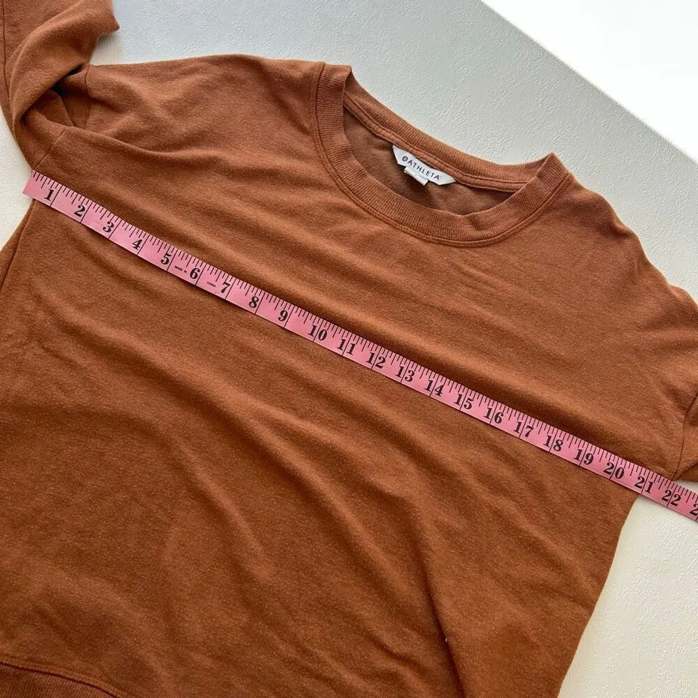 Athleta Cozy Karma Rust Brown Long Sleeve Sweatshirt Women’s Small Petite - Image 4
