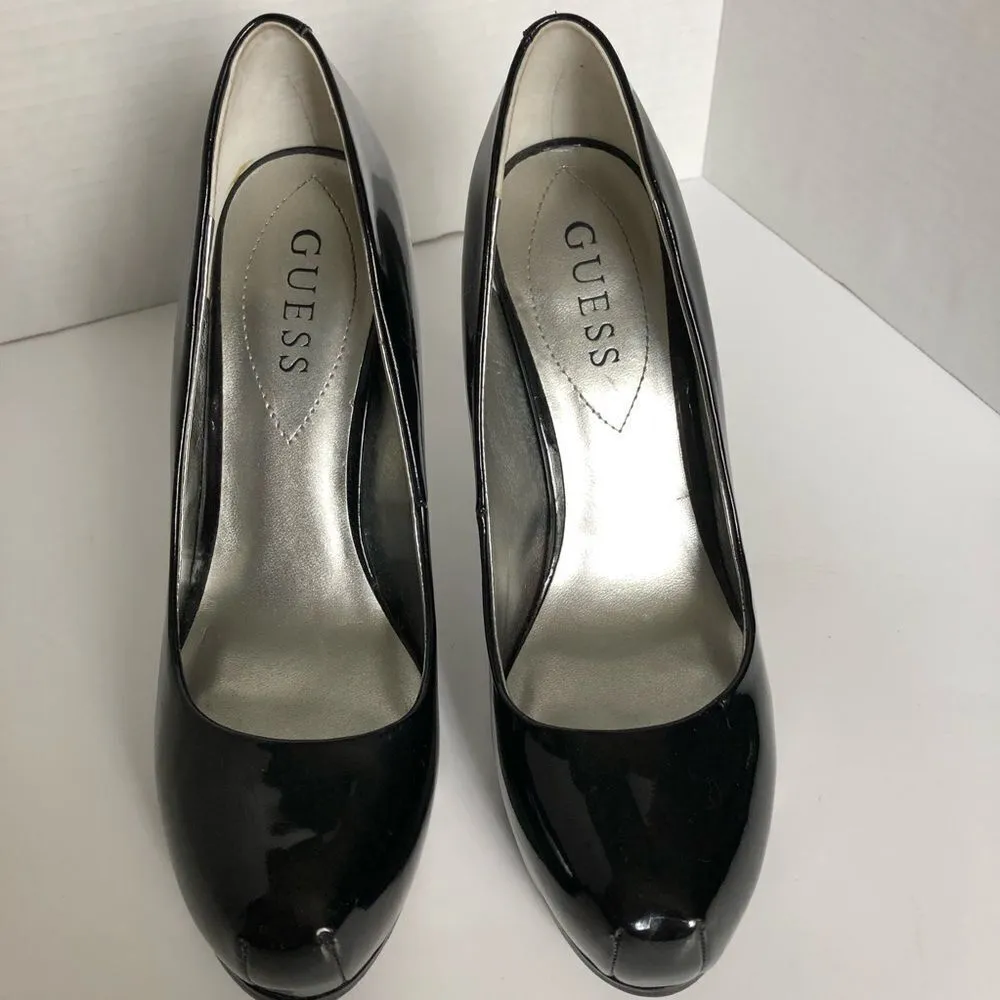 Guess Black Patent Leather 5 Inch Heels, Size 6.5M - Image 2