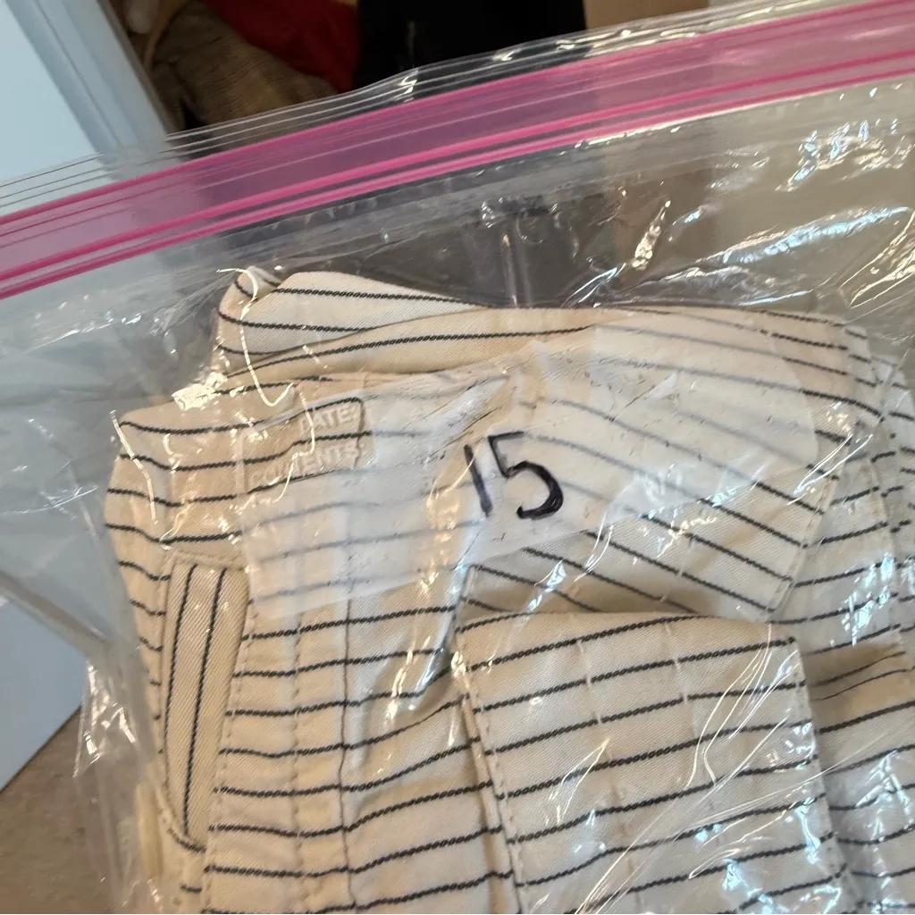 Banana Republic Women's Pinstripe Trouser Wide Leg Pants Business Casual White 4 - Image 6