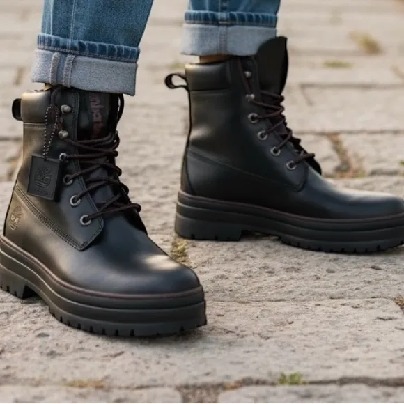 Timberland MALYNN EK + waterproof  MID Women's black Combat Boots Leather - Image 3