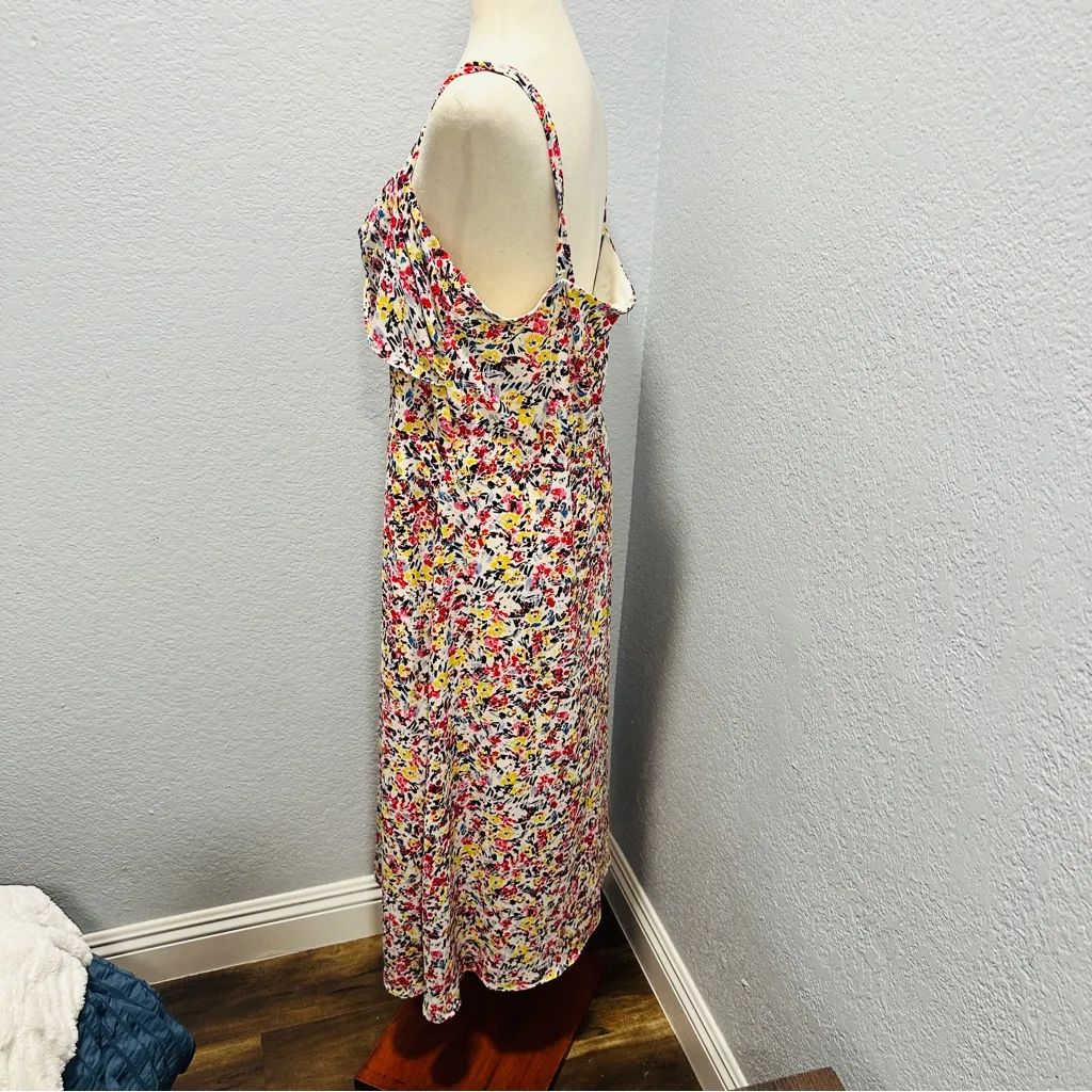 Julia Jordan Size 16 Feminine White Floral Sweetheart Neck Dress Wedding Coastal - Image 4