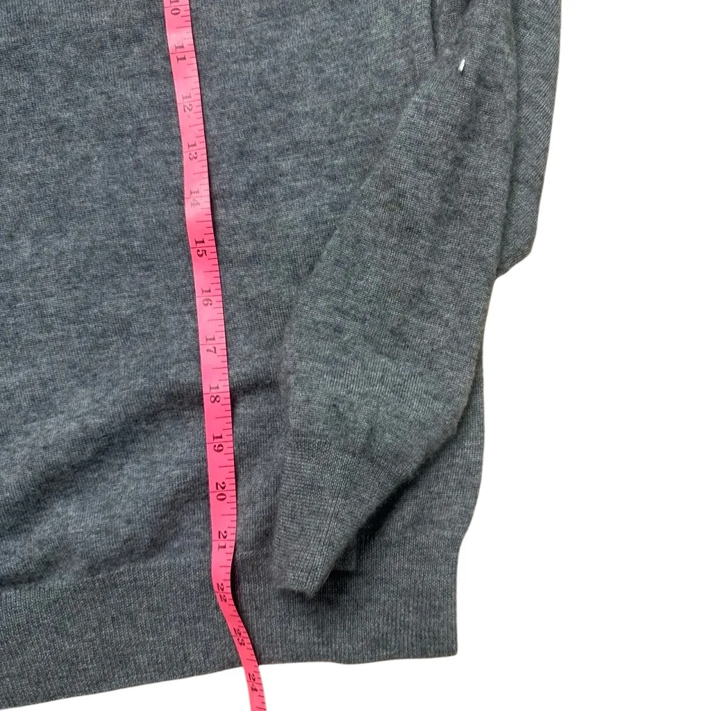 90s Vintage J Crew Gray Italian Cashmere Crewneck Sweater Small - Image 6