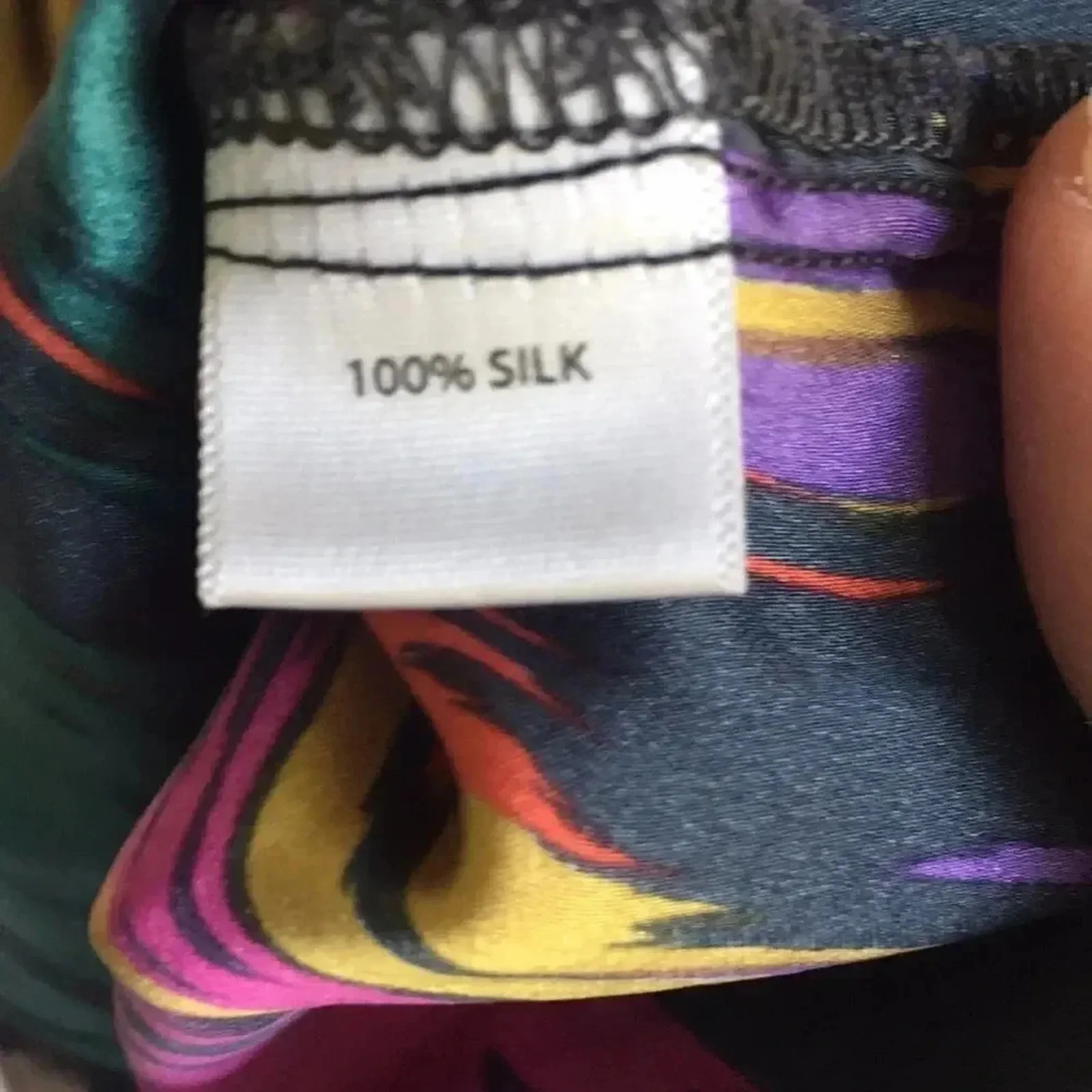 5/48 Boho Multicolored silk mini dress XS - Image 3