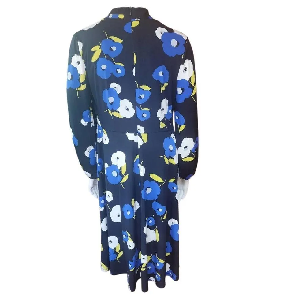 London Style Collection Floral Dress with Long Sleeves (6) - Image 6