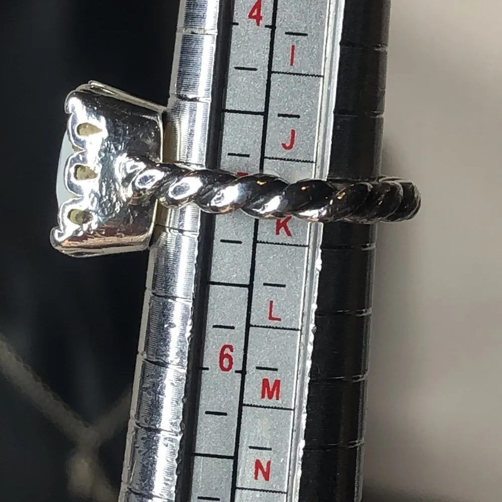 PANDORA Sincerity Twisted Sterling Silver Mother Of Pearl Cushion Cut Ring 50 5 - Image 10