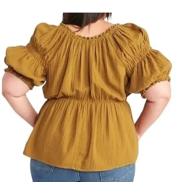 Old Navy Short Sleeve Puff Sleeve Boho top - XL EUC - Image 3