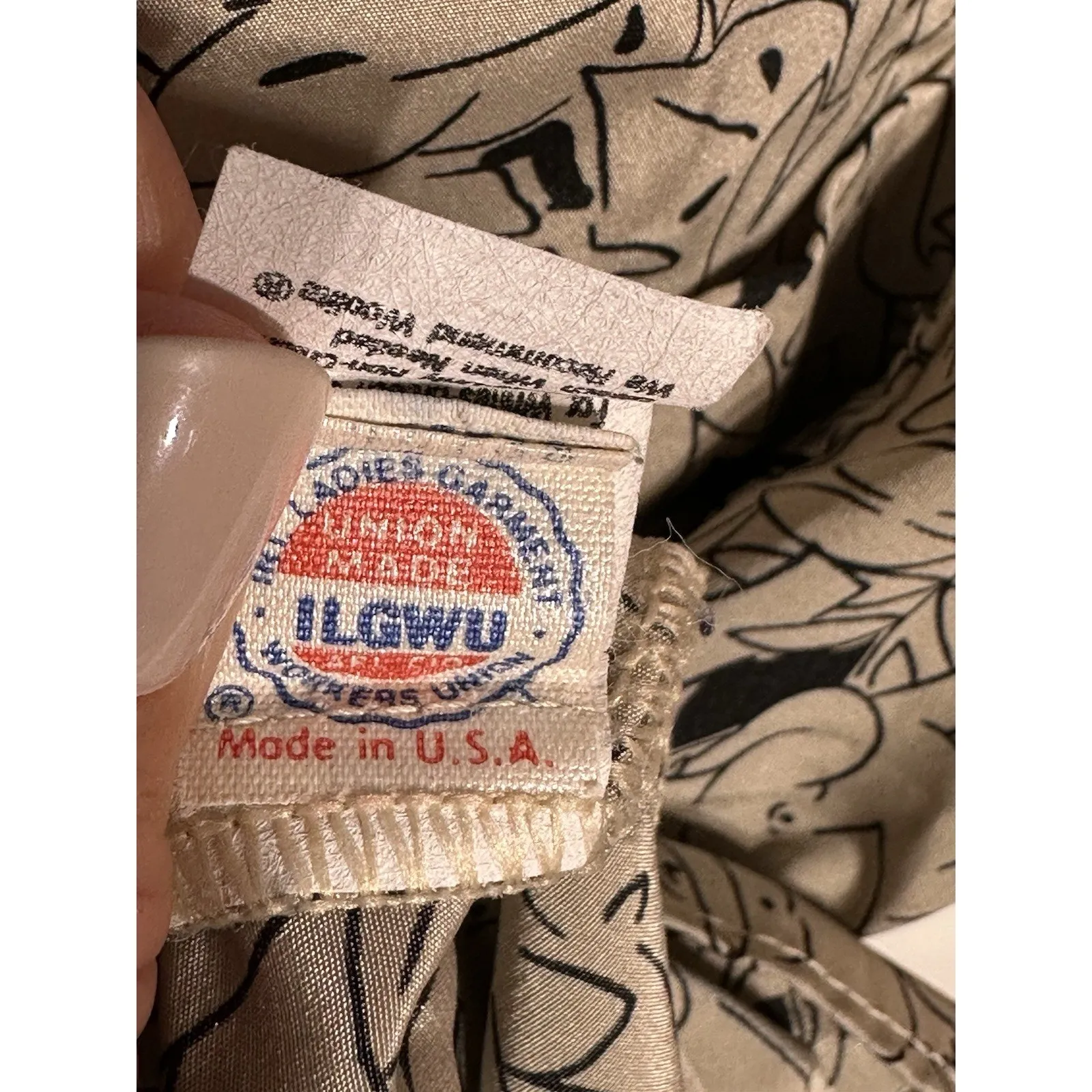 Vintage Russ Blouse Elephant Print Short Sleeve Button Up USA Made Small Petite - Image 5