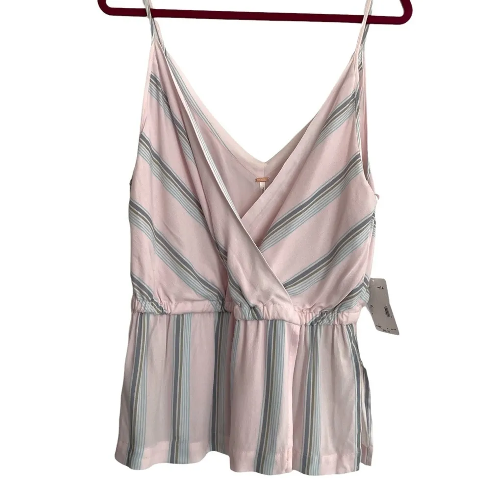 Free People Psychedelic Summer Pink Stripe Tank NWT - Image 2