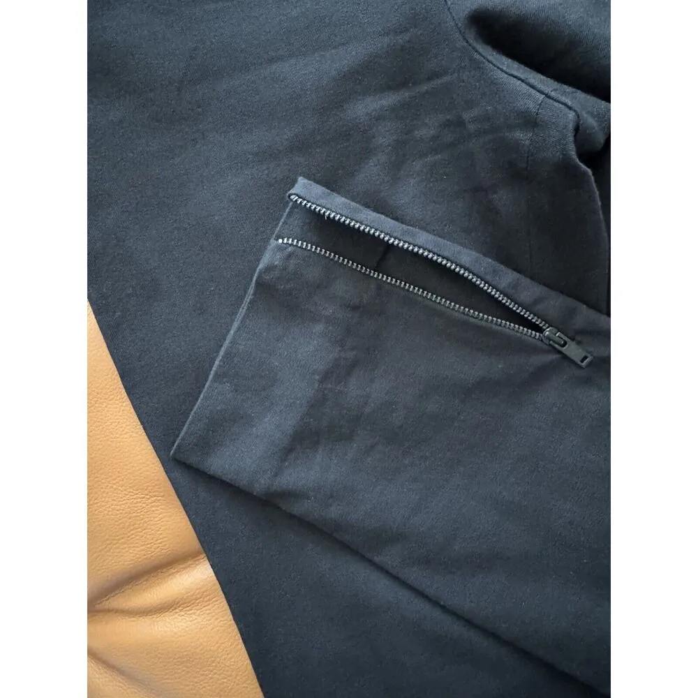 COS Black Twill High Waist Taper Leg Zipper Hem Cropped Trouser Dress Pants Sz 8 - Image 6