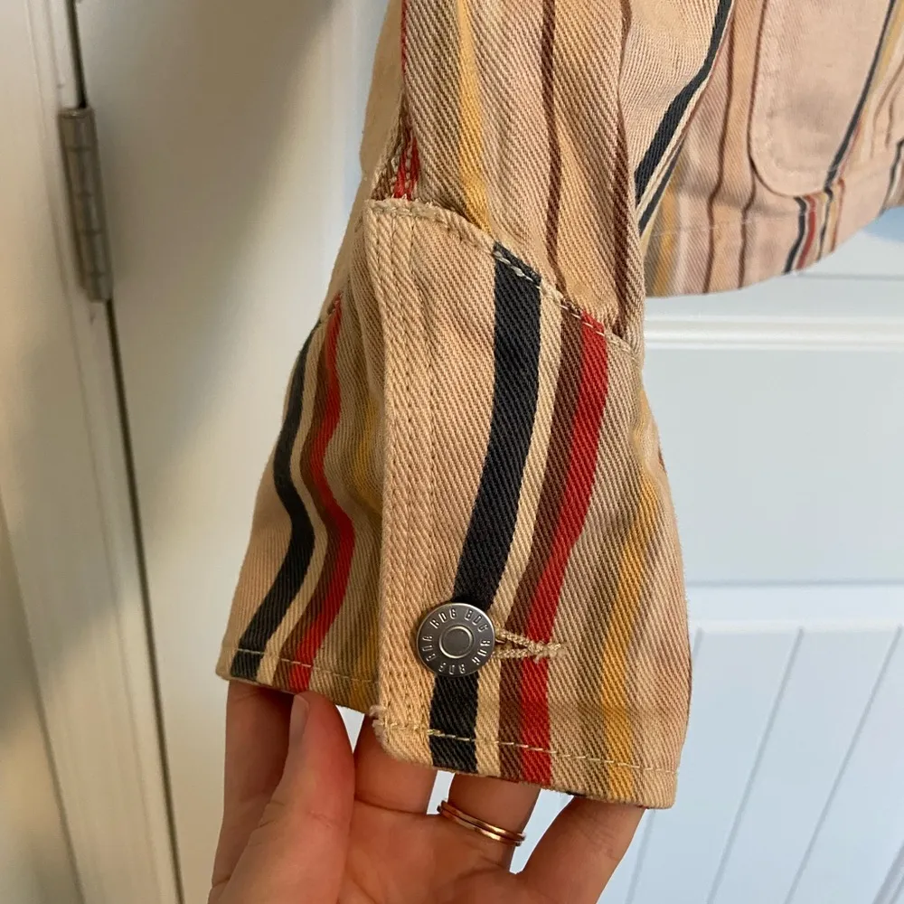 EUC BDG women’s‎ Lucia striped denim chore jacket medium fashion layer buttoned - Image 3