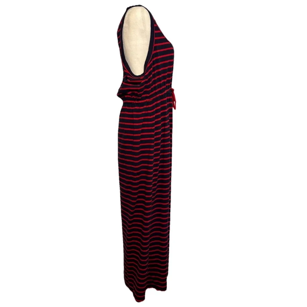 Lauren Ralph Lauren Maxi Dress Size X-Large Tank Blue/Red Stripe Cotton - Image 6