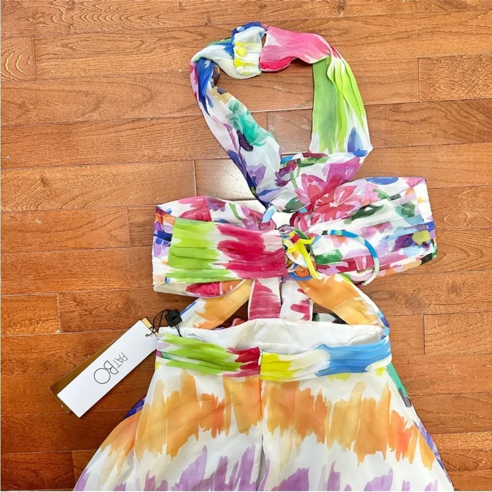 NWT PatBO Bloom Cutout Floral Maxi Dress Blue Size 4 - Image 8