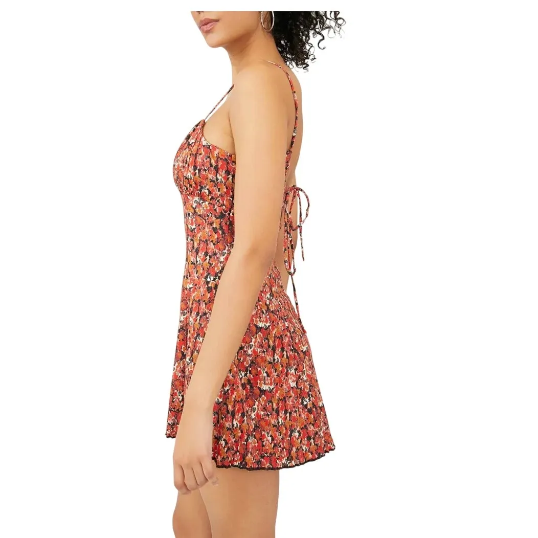 Free People Jamie Strappy Printed Mini Dress in Rouge Multi size Small - Image 7