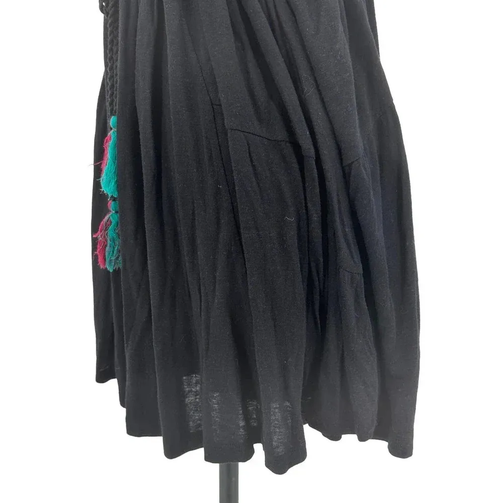 Free People Lovers Cove‎ Embroidered Tassel Mini Dress in Black Size XS - Image 8