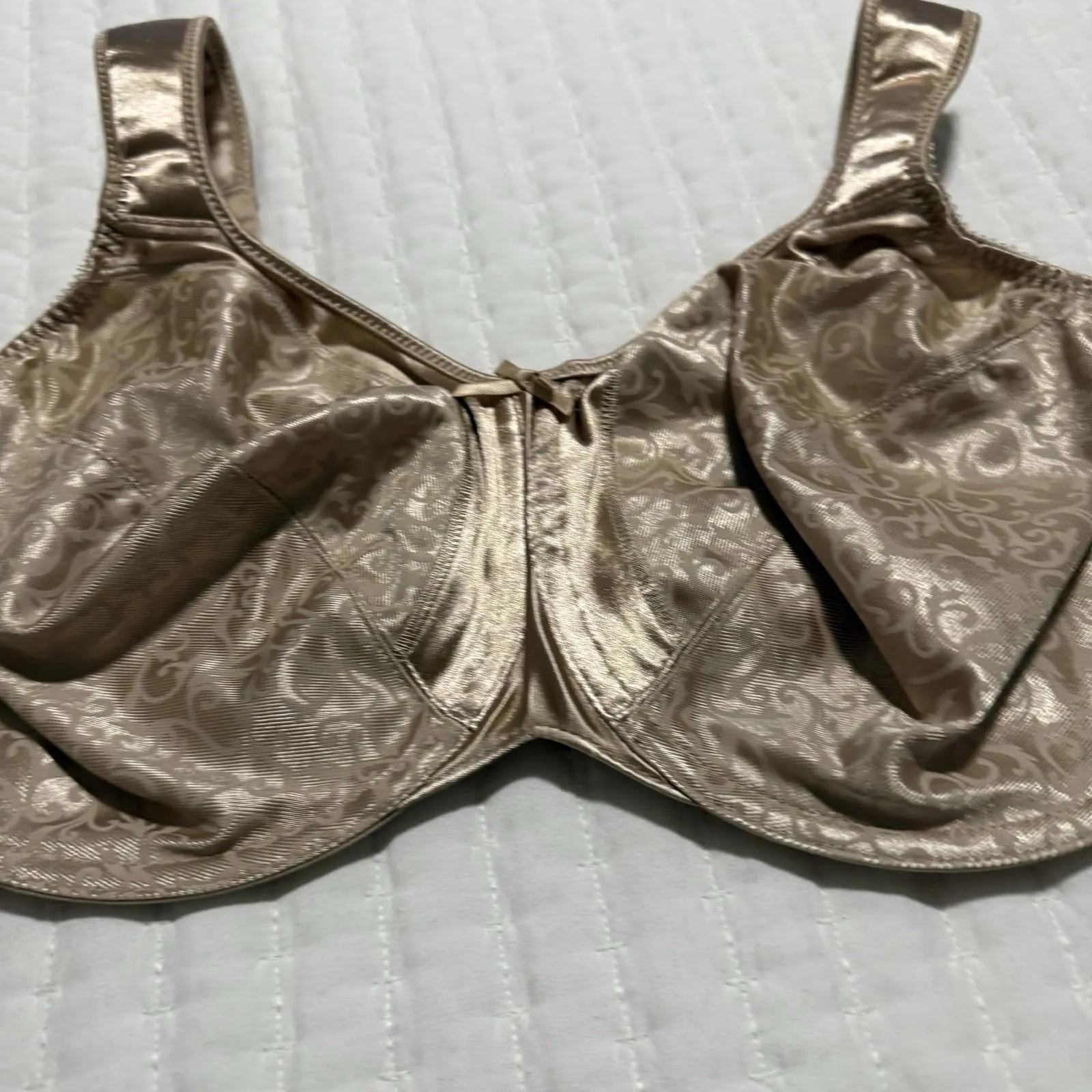 Bali Satin Tracings Underwire Minimizer Bra Nude 36DDD Full Coverage 3562 Size undefined - Image 13