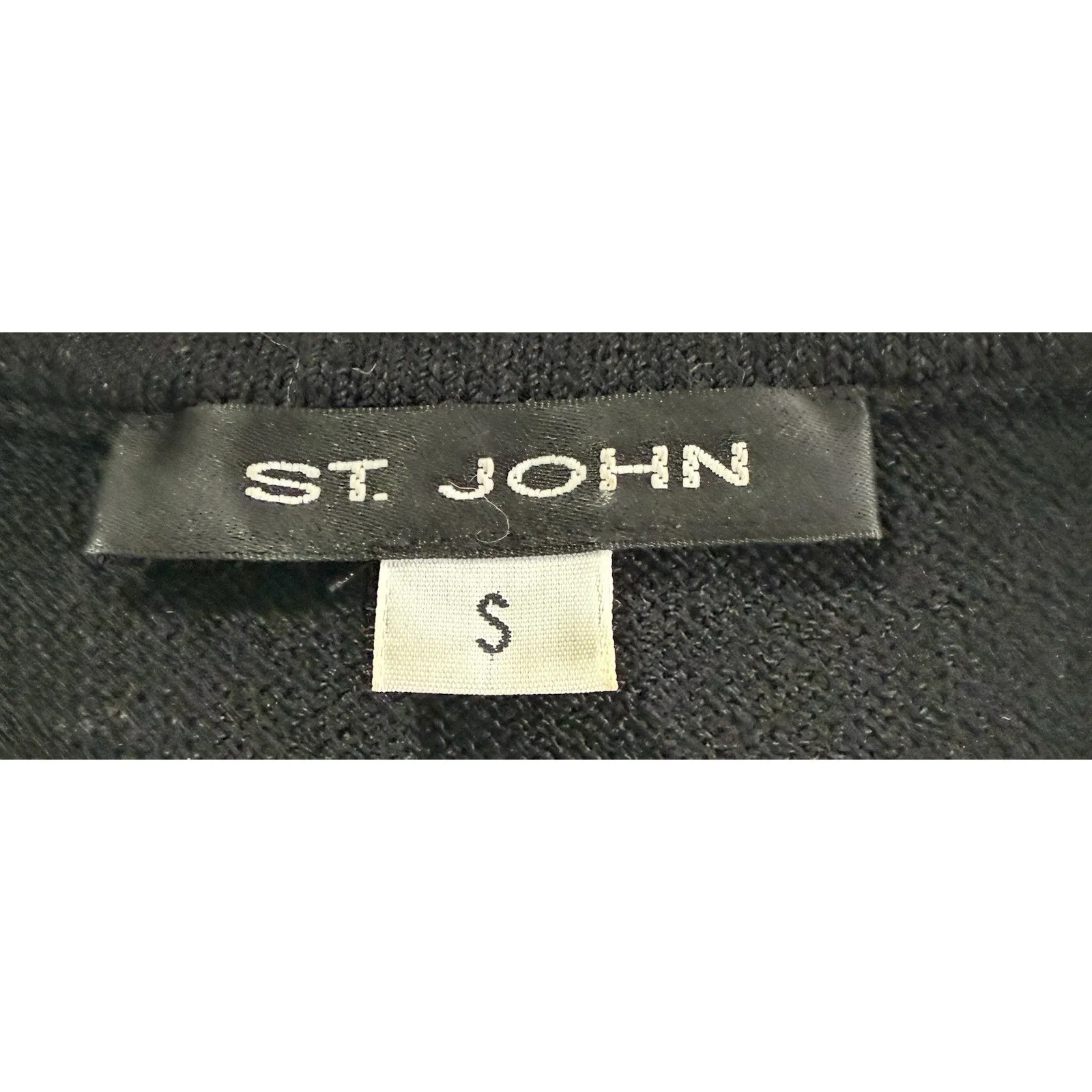St.‎ John Wool Blend Knit Sleeveless V-Neck Black Shell Tank Top Vest Small - Image 3