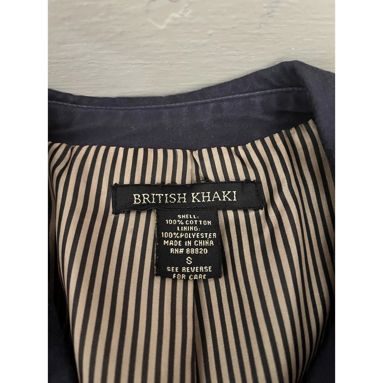 British Khaki Navy Blazer S One Button Preppy Minimalist Preppy Academic Nerd - Image 2