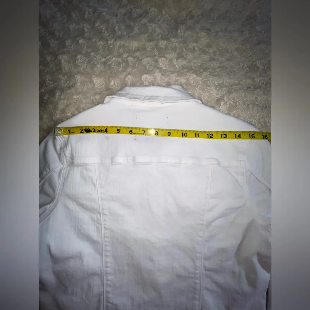Nine West White Denim Stretch Jacket M Medium - Image 10