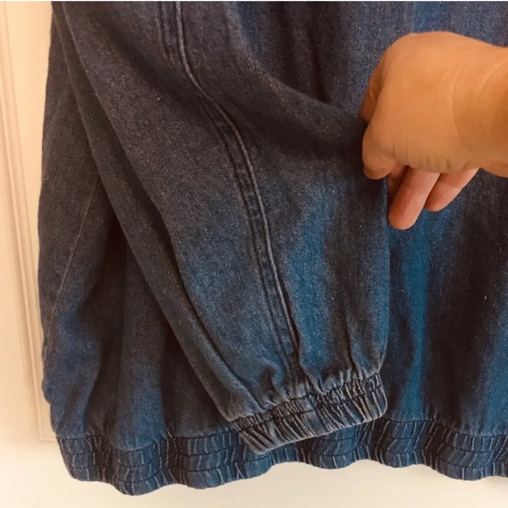 Vintage Jean Jacket 90s 1990s Embellished Denim Size 1X Plus Outbrook Woman Blue - Image 5