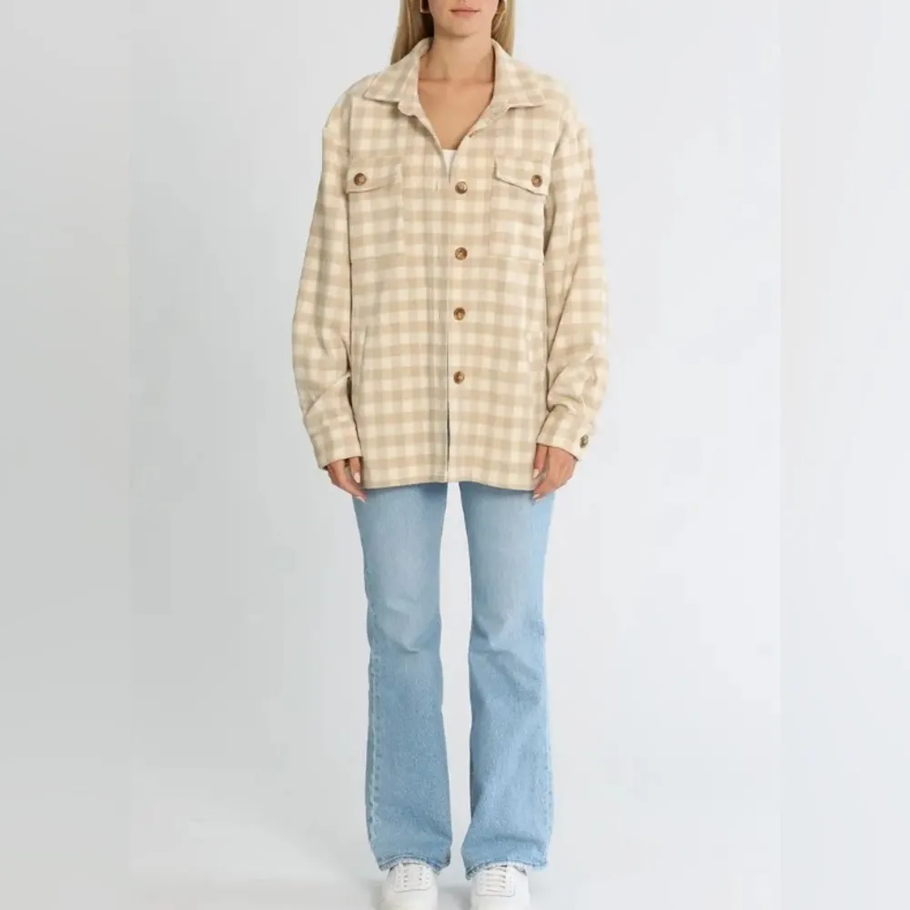 Charlie Holiday Preston Wool Blended Coat Sand Check Size Small NWT - Image 3