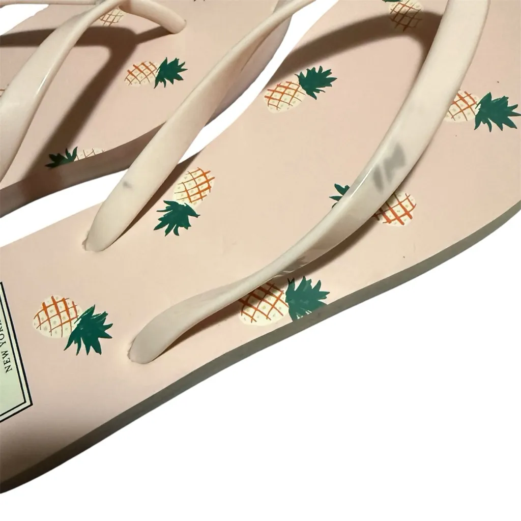 New Kate Spade New Fiji Pink Pineapple Flip Flop Sandals Size US 9 10 Small Flaw - Image 4