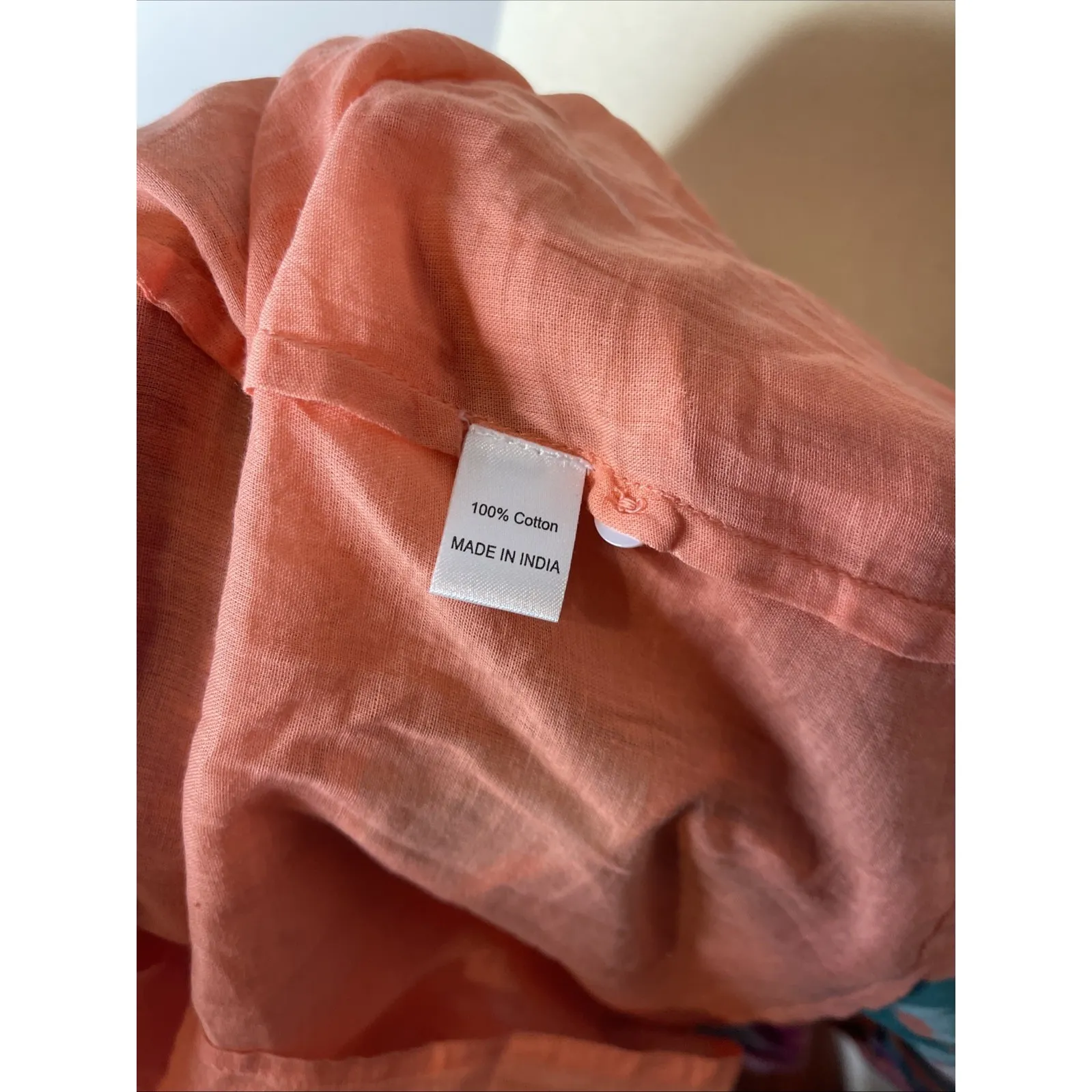 Banjanan Sleeveless Becca Dress in Spice Cotton Floral Short Ruffle XL Orange - Image 10