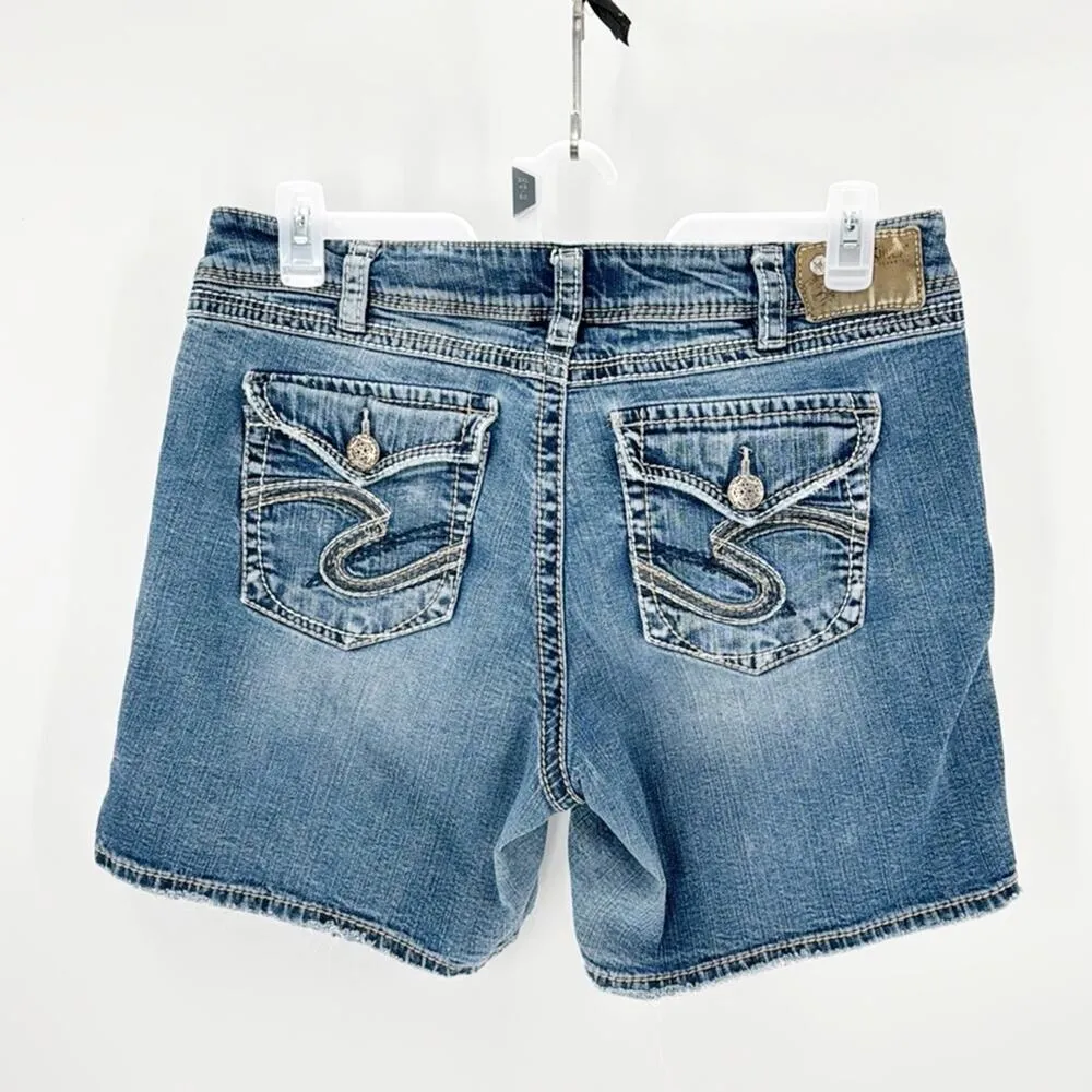 Silver Jeans Suki Surplus shorts western modest casual stretch summer size 16 - Image 2